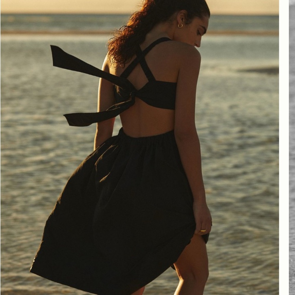 Anthropologie Black Halter Sundress Resort Wear